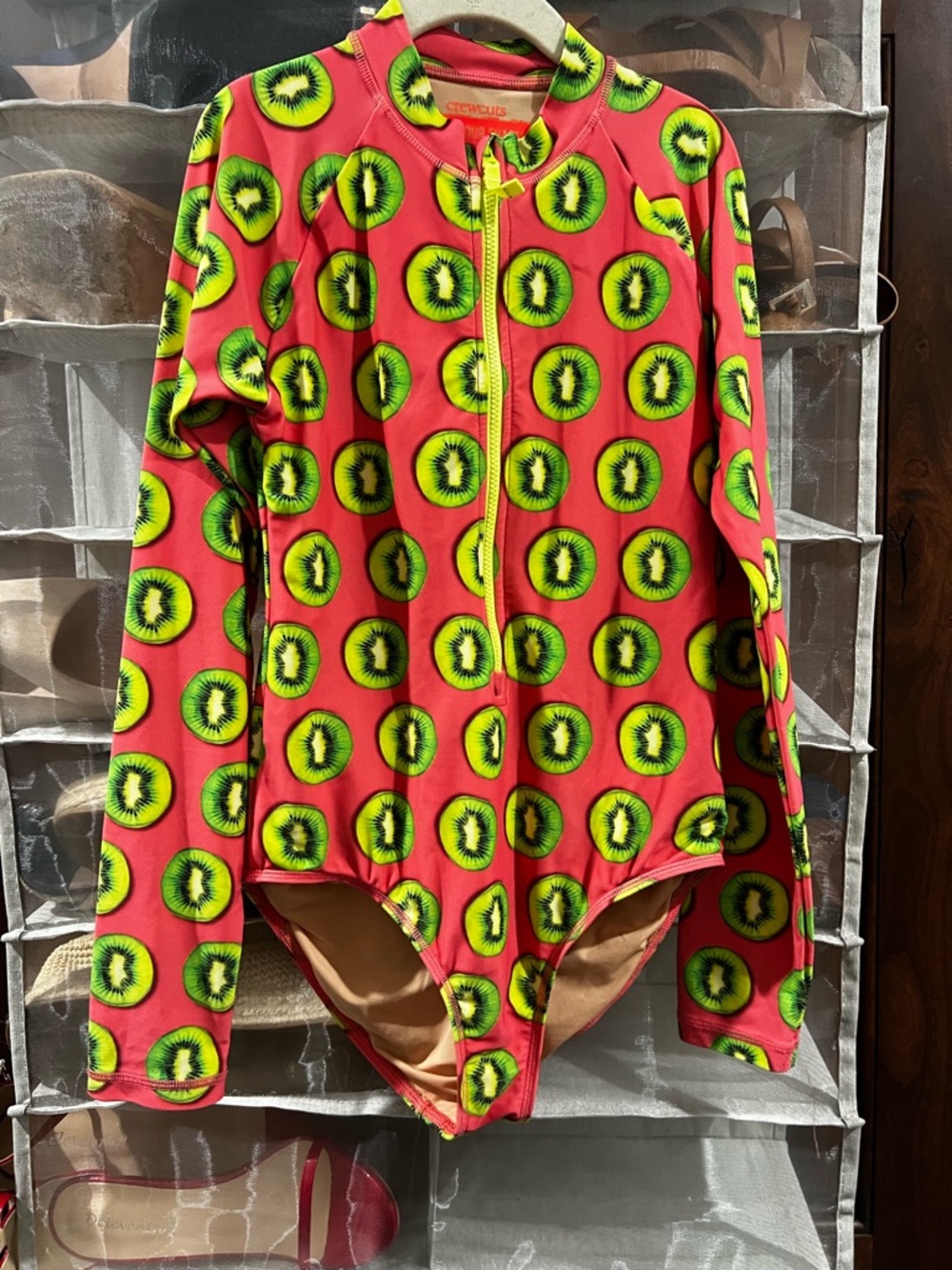 crewcuts UPF 50+ Rashguard in Pink with Kiwi Print Girls 12 Swim